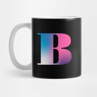 Capital Letter B Monogram Gradient Pink Blue White Mug